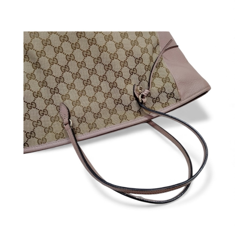 Gucci Bree Pink and Beige Women's Canvas Tote Bag - Picture 4 of 8